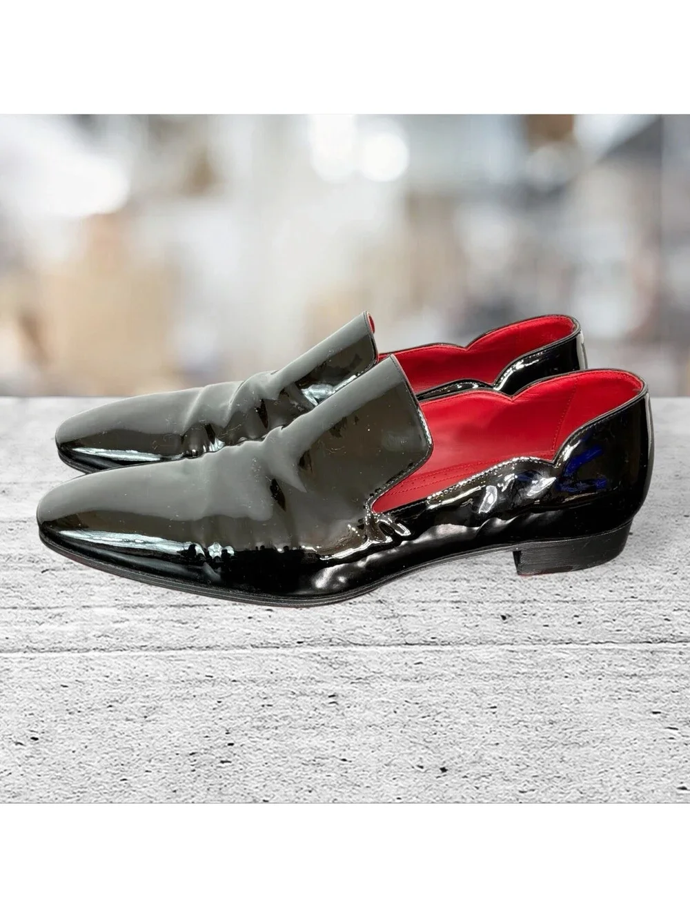 CHRISTIAN LOUBOUTIN DANDY CHICK PATENT LEATHER LOAFER SZ 41.5 US 8.5
